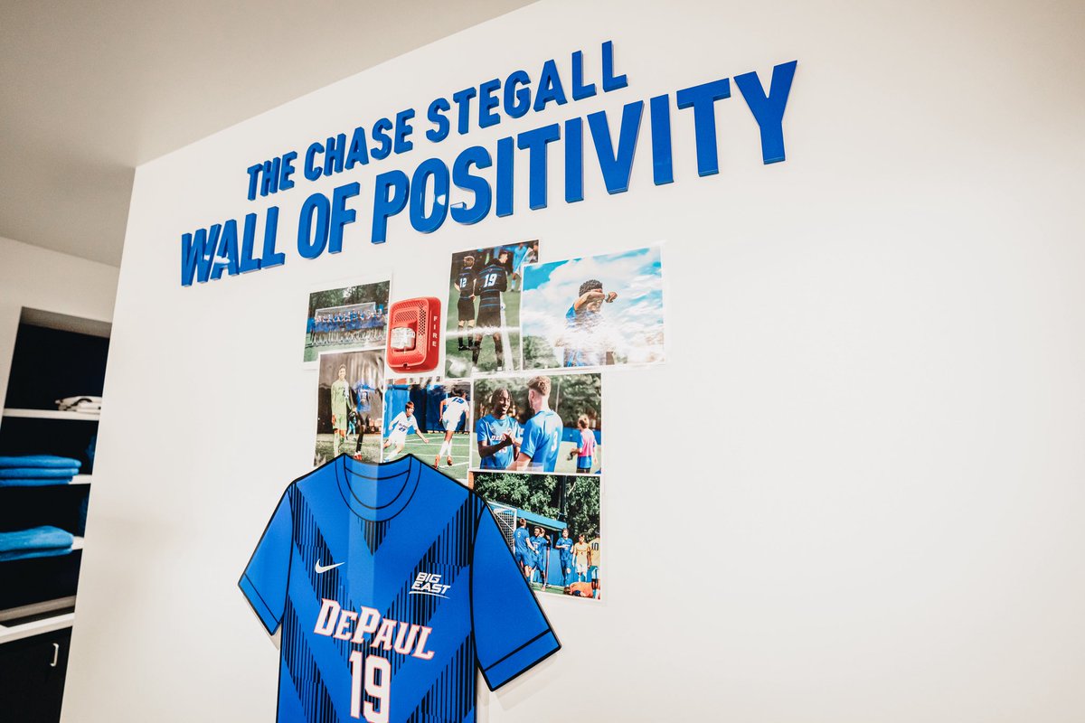 DePaulMSOC's tweet image. A legacy that lives on 💙

The Chase Stegall Wall of Positivity in our locker room provides a daily reminder of his light, laughter and spirit that continues to inspire us all.