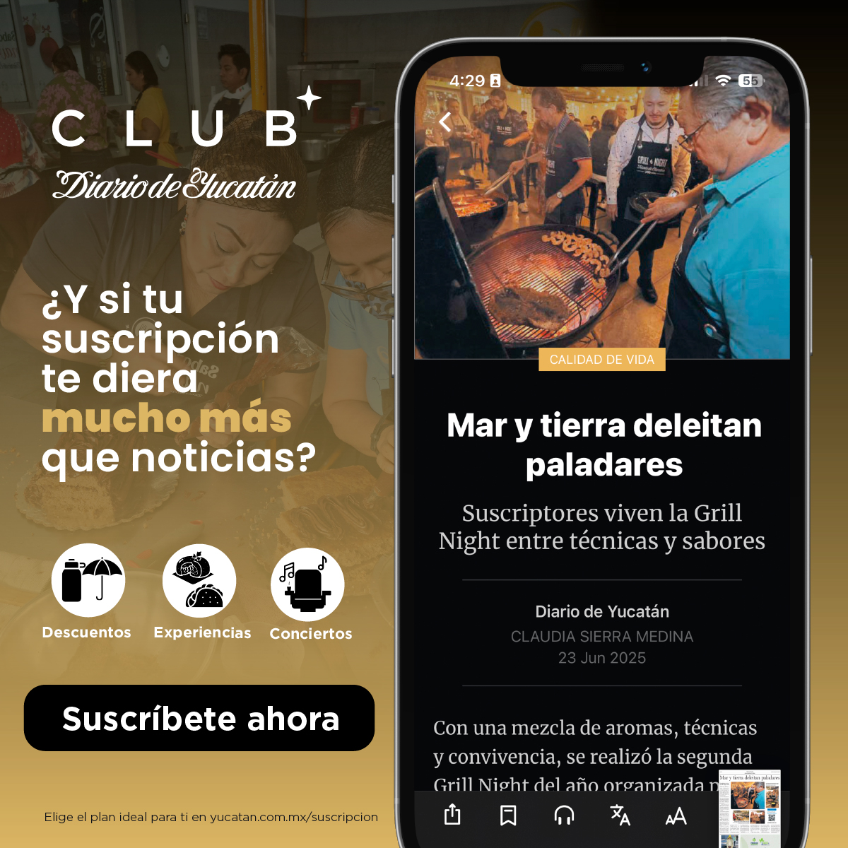📰Lee tu Diario cada mañana y disfruta de beneficios y experiencias exclusivas🎉.

Con tu suscripción de Diario de Yucatán, ¡entras al Club que te da mucho más que noticias!
📲 Suscríbete aquí: bit.ly/45qkVTu