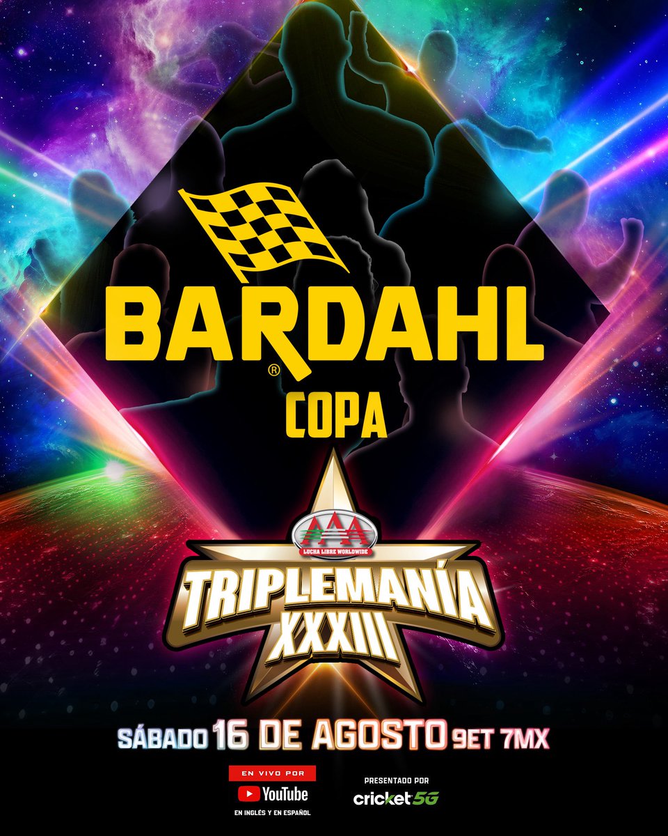 Marisela Peña (@mpenaaaa) on Twitter photo #Triplemania comenzará 7 pm (Hora CDMX) con la emocionante Copa Bardahl 🏆
Sigan la transmisión EN VIVO por los canales de <a href="/YouTube/">YouTube</a> de <a href="/WWE/">WWE</a> <a href="/wweespanol/">WWE Español</a> y <a href="/luchalibreaaa/">Lucha Libre AAA Worldwide</a> #Triplemania comenzará 7 pm (Hora CDMX) con la emocionante Copa Bardahl 🏆
Sigan la transmisión EN VIVO por los canales de <a href="/YouTube/">YouTube</a> de <a href="/WWE/">WWE</a> <a href="/wweespanol/">WWE Español</a> y <a href="/luchalibreaaa/">Lucha Libre AAA Worldwide</a>