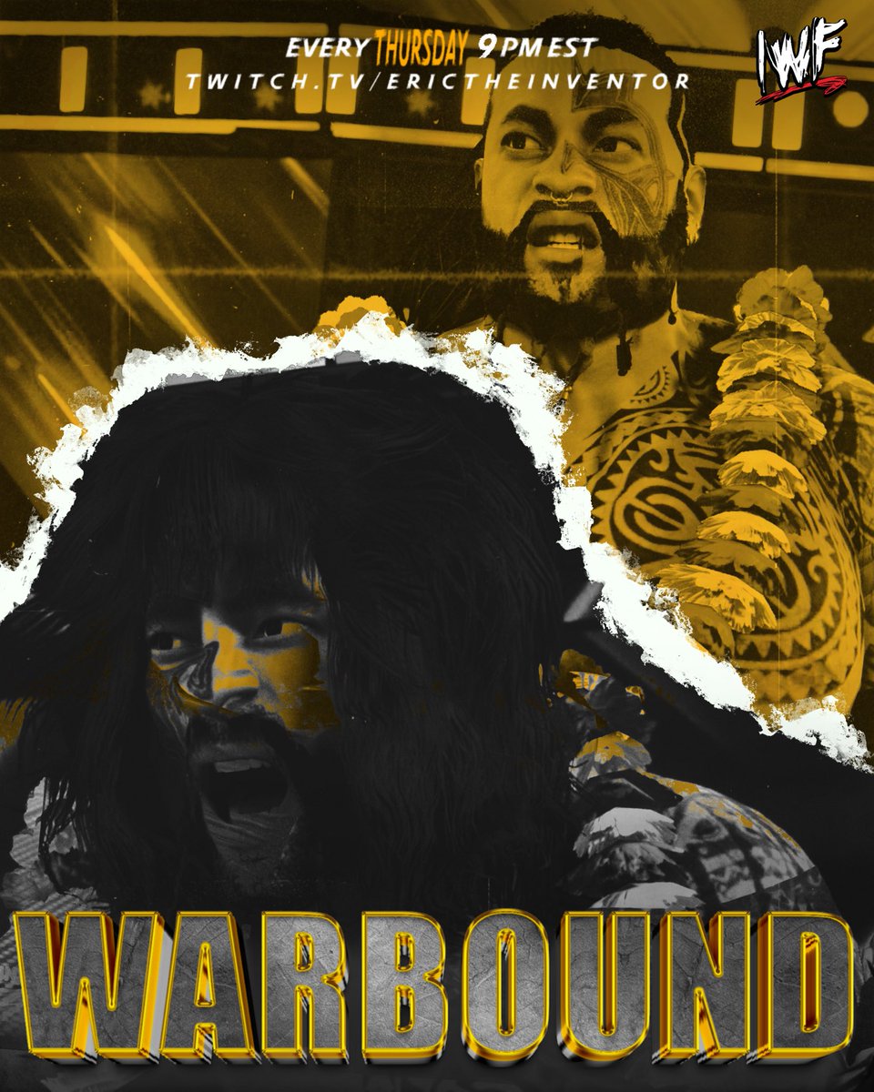 IWF on Twitch (@iwfuniverse) on Twitter photo HERE WE GO‼️
#ThursdayNightWARBOUND STARTS NOW! 🟡
<a href="/VincentFour4444/">Vincent Four (IWF)</a> LOCKED INSIDE A STEEL CAGE - <a href="/Shadow_plays05/">Louis Mills</a> ADDRESSES THE #IWFUniverse - CAN <a href="/miffyIWF/">miffy ⋆˙⟡</a> REMAIN UNDEFEATED AGAINST A CHAMPION + MORE! 👀
HIT THE MERCH BOOTH - GET TO YOUR SEATS!
twitch.tv/erictheinventor HERE WE GO‼️
#ThursdayNightWARBOUND STARTS NOW! 🟡
<a href="/VincentFour4444/">Vincent Four (IWF)</a> LOCKED INSIDE A STEEL CAGE - <a href="/Shadow_plays05/">Louis Mills</a> ADDRESSES THE #IWFUniverse - CAN <a href="/miffyIWF/">miffy ⋆˙⟡</a> REMAIN UNDEFEATED AGAINST A CHAMPION + MORE! 👀
HIT THE MERCH BOOTH - GET TO YOUR SEATS!
twitch.tv/erictheinventor