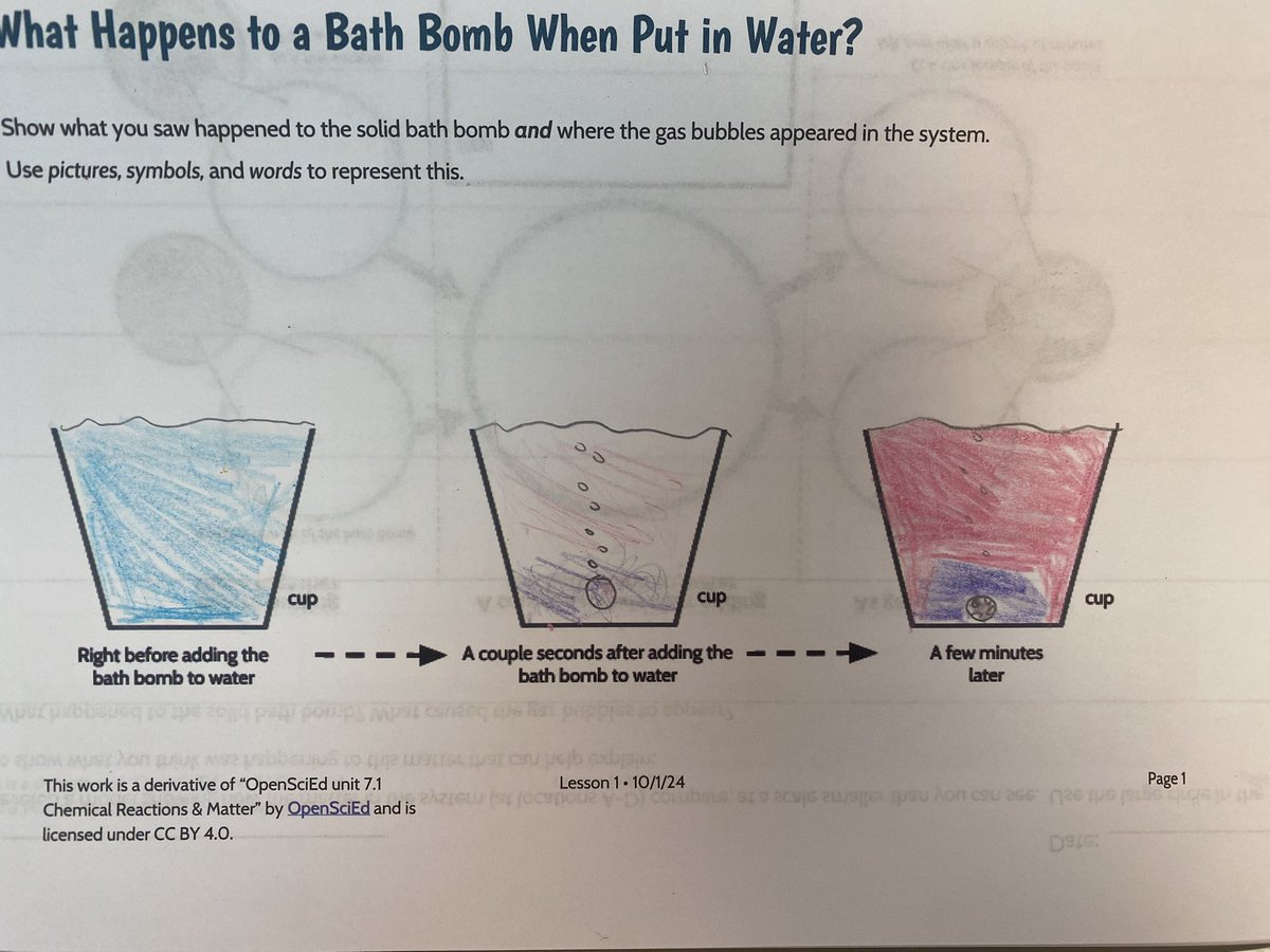 So proud of my kiddos on the first day of our unit working hard to make sense of the bath bomb phenomenon and did a great job modeling what they saw