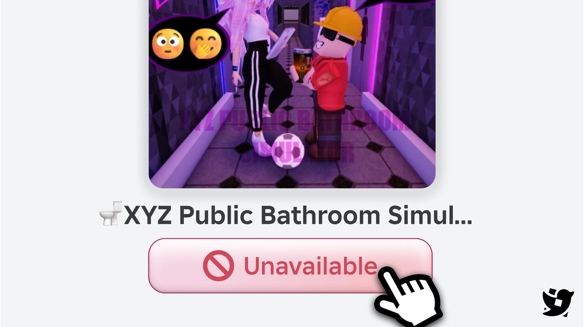 Roblox_RTC's tweet image. After several months, XYZ Public Bathroom Simulator has finally been taken down.