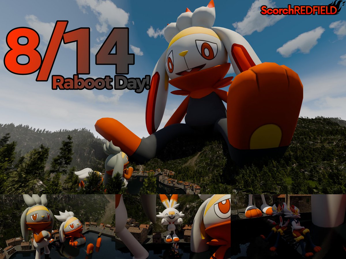 Happy #RabootDay!
Here's my Pokésona sitting on top of a mountain!

#macrofurry #sfwgt #b3d #sizetwt