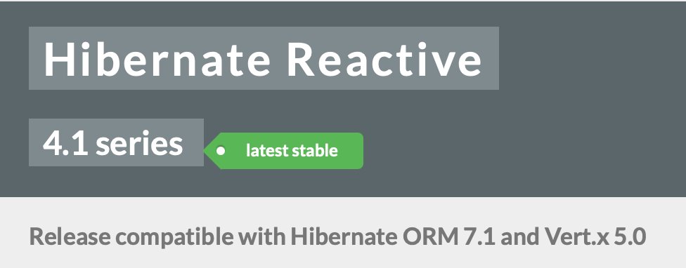 1ovthafew's tweet image. Hibernate Reactive 4.1 is now available, compatible with ORM 7.1 and Vert.x 5.0.
[Note that Reactive 3.1 is also compatible with ORM 7.1 but targets Vert.x 4.5.]