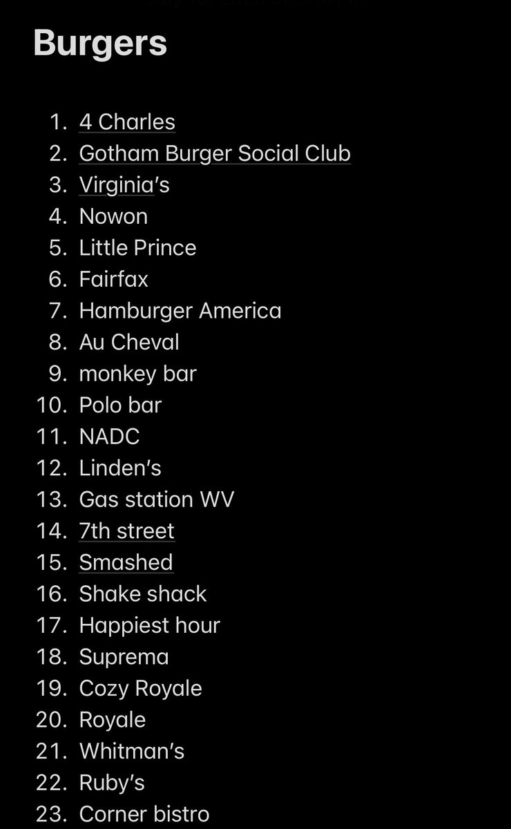 j48wilhelm's tweet photo. My unofficial NYC burger rankings https://t.co/1AAV1uYf13