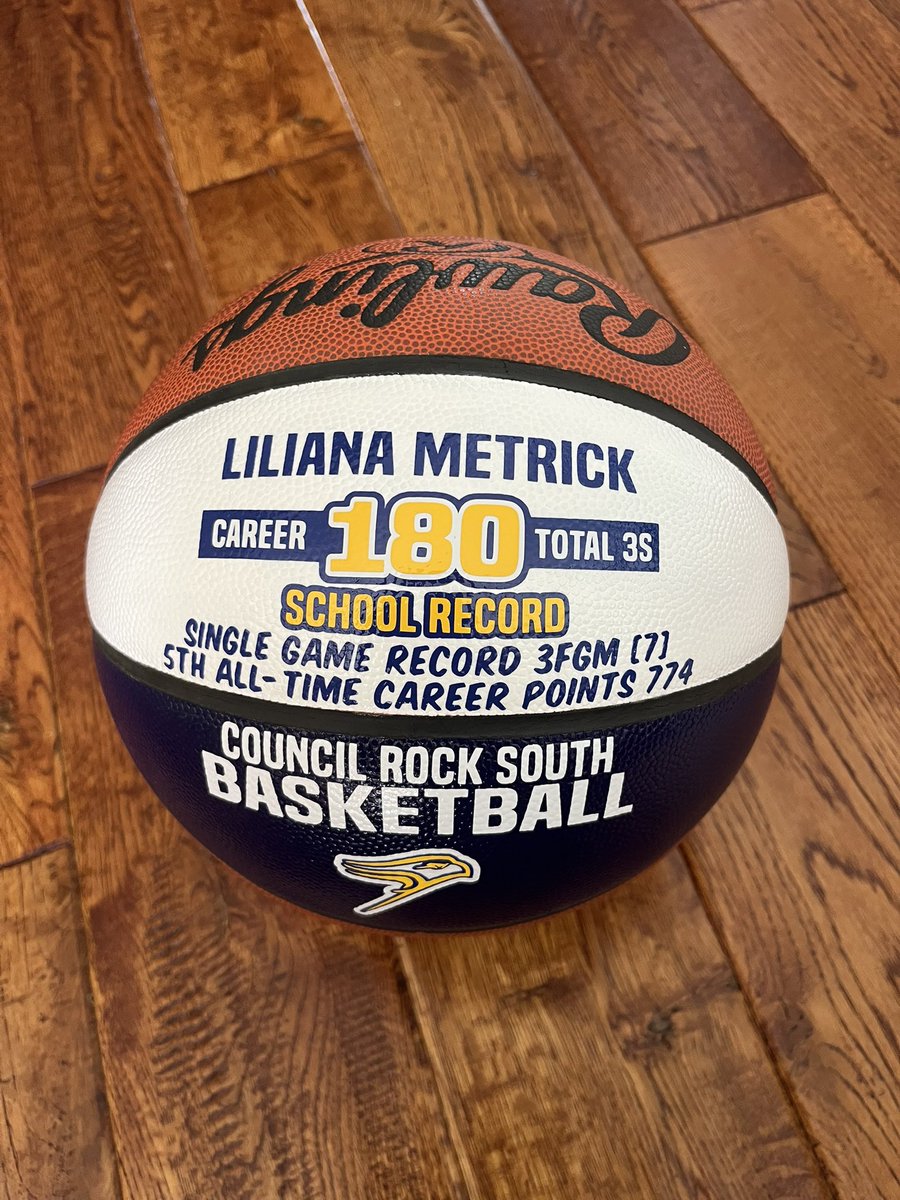 Had the pleasure &amp; honor of presenting CR South’s ALL-TIME record holder in school history for 3FGM for boys &amp; girls <a href="/LilianaMetrick/">lil.metrick</a> with a commemorative 🏀. Congrats Lil on outstanding accomplishment proud of you, big things ahead at <a href="/WUWBB/">Widener WBB</a>. More great work by <a href="/The_Ball_Girl/">The Ball Girl</a> !