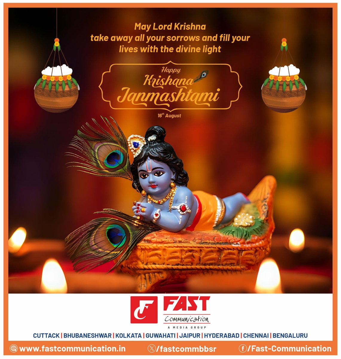 FASTCOMMBBSR's tweet image. Flute, faith &amp;amp; festive vibes – Happy Janmashtami! 🙏