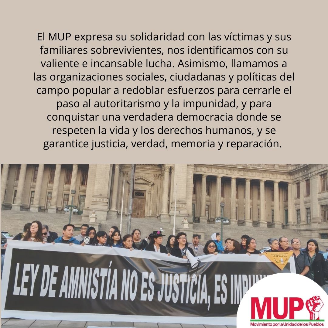 #Pronunciamiento || RECHAZAMOS LA LEY N° 32419, NO A LA IMPUNIDAD PARA VIOLADORES DE DERECHOS HUMANOS