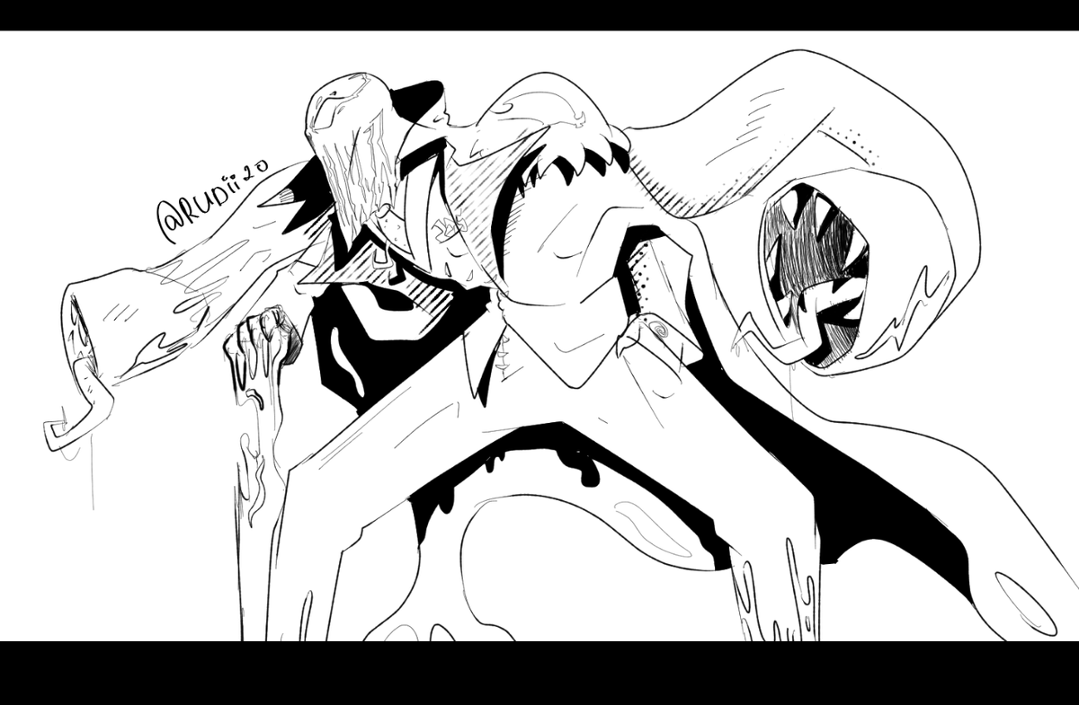 rudii20's tweet photo. Trying to post more frequently, here's a quick sketch of my symbiote OC Scum https://t.co/LGxIcCWULS