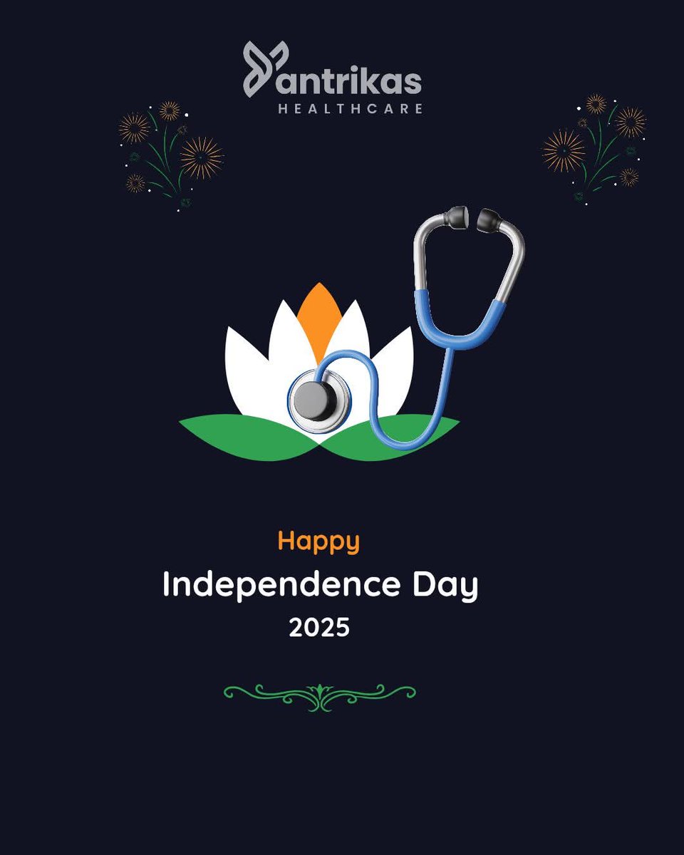 YantrikasHC's tweet photo. On this Independence Day, we honour not just our freedom, but also the right to good health, care, and well-being. 
Yantrikas Healthcare is proud to be part of India’s healthcare journey.
Wishing you a healthy and happy Independence Day!
#IndependenceDay2025 #YantrikasHealthcare https://t.co/L7MHRfqNBk