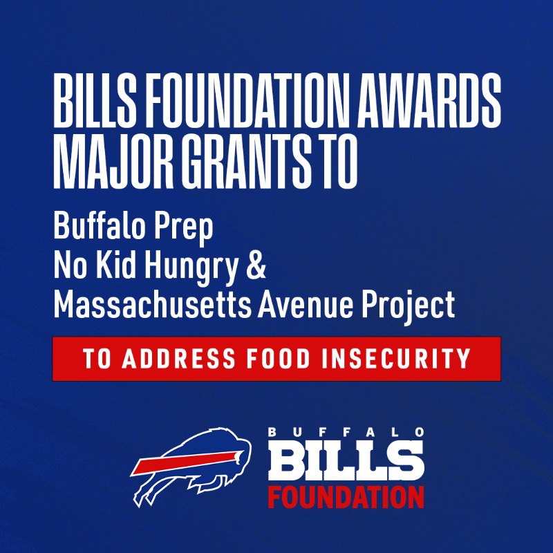 BuffaloBills's tweet photo. The Bills Foundation distributed over $400,000 in grants this summer in support of its focus of addressing hunger, increasing access to nutritious food for families and support healthy eating in the WNY region.