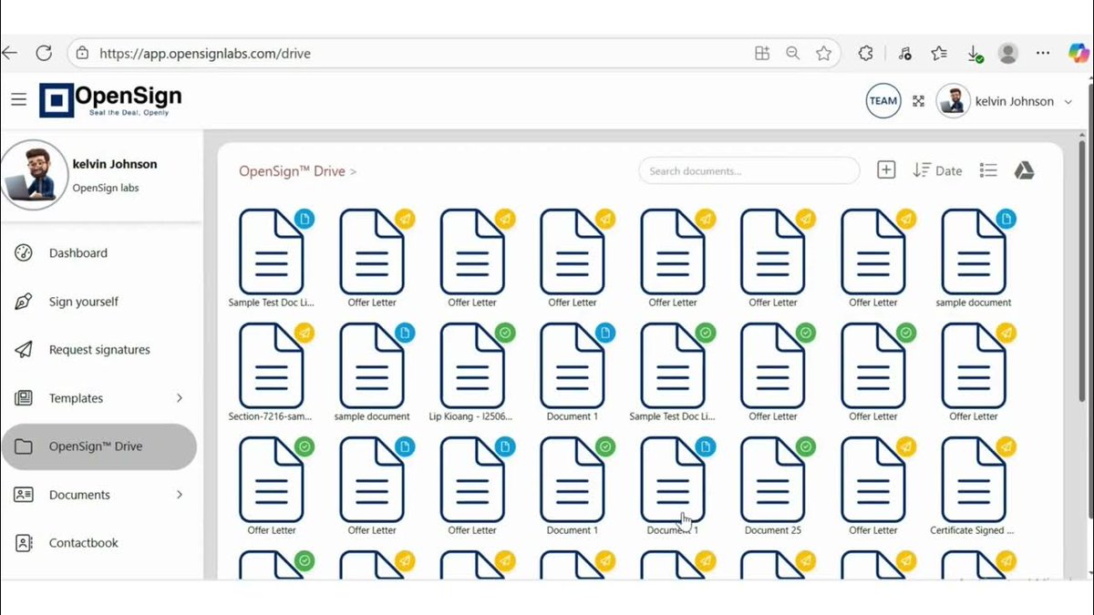 OpenSign now lets you save completed documents straight to your Google Drive — secure, fast, and always accessible. 📂✨

Simply open OpenSign Drive, click Connect to Google Drive, and sign in with your Google account to grant access.

From then on, every completed document will