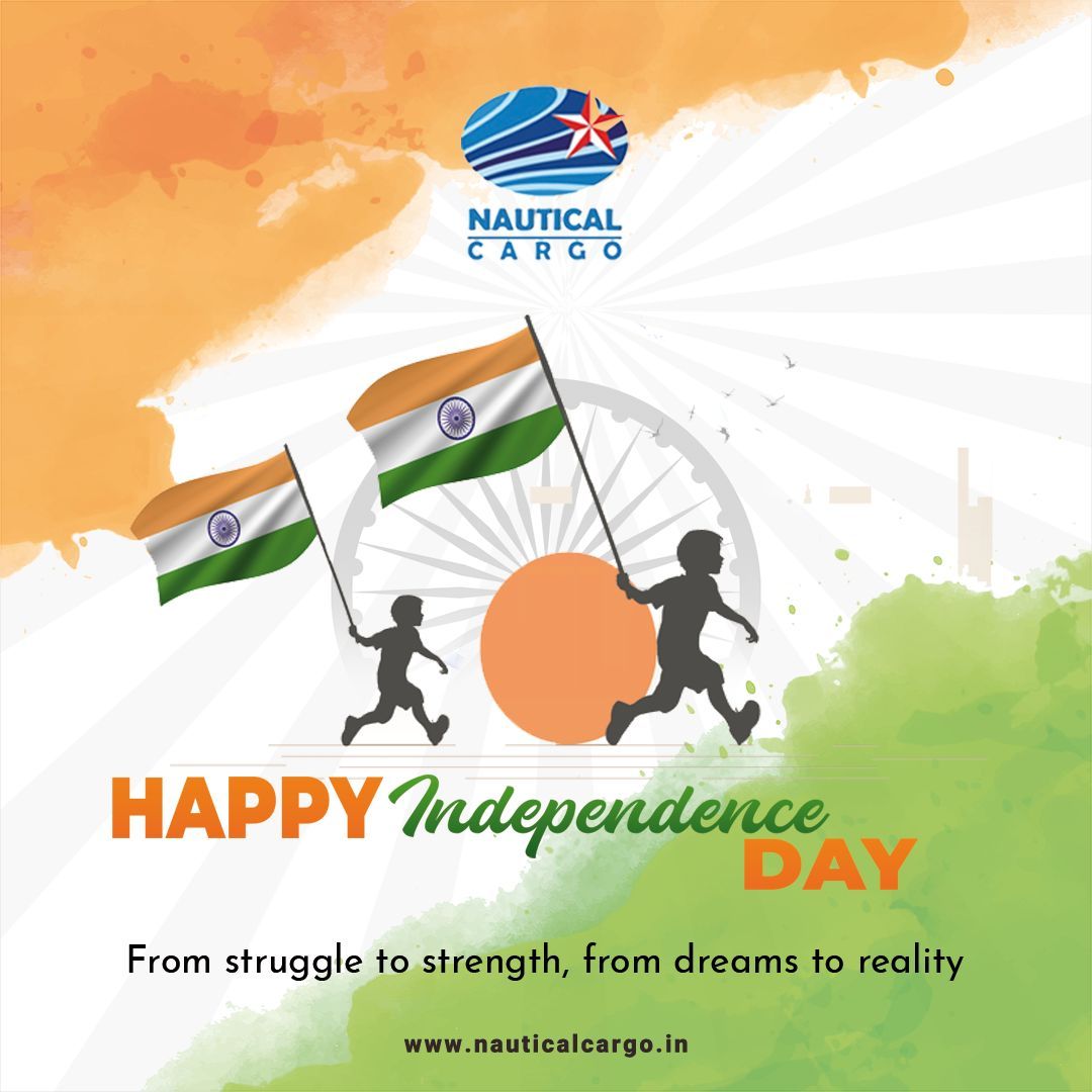 From struggle to strength, from dreams to reality.

Wishing all a Very Happy Independence Day.
.
.
.
#IndependenceDay #15August #FreedomCelebration #ProudToBeIndian #IndiaAt78 #nauticalacrgo #cochin #Kerala