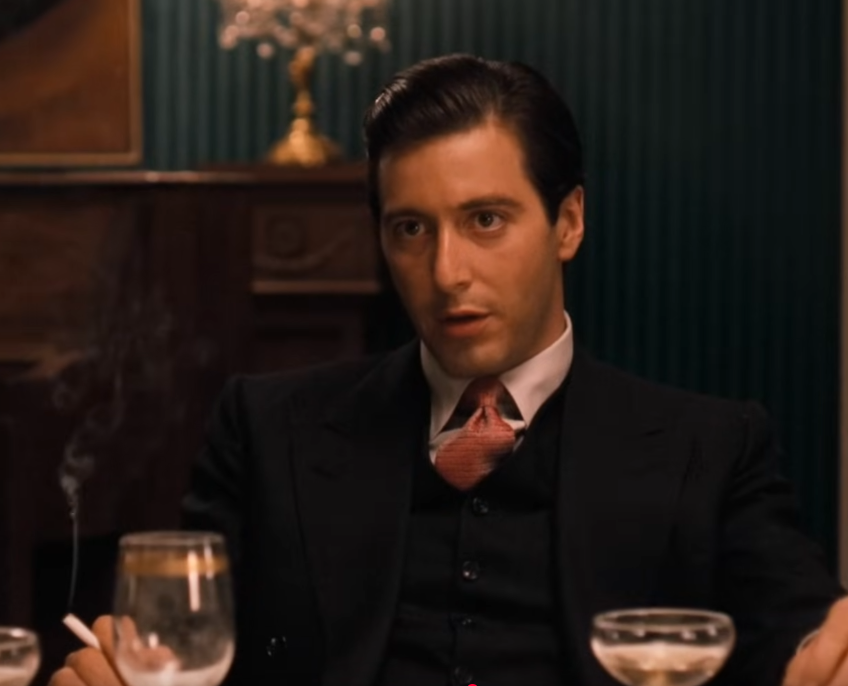 The Aura Clash in this Godfather scene is underrated. Both these guys have their own ‘semiotics of swagger’

“I leave for New York tomorrow. Think about a price”
…
“Do you know who I am? I’m Moe Greene! I made my bones when you were going out with cheerleaders!”