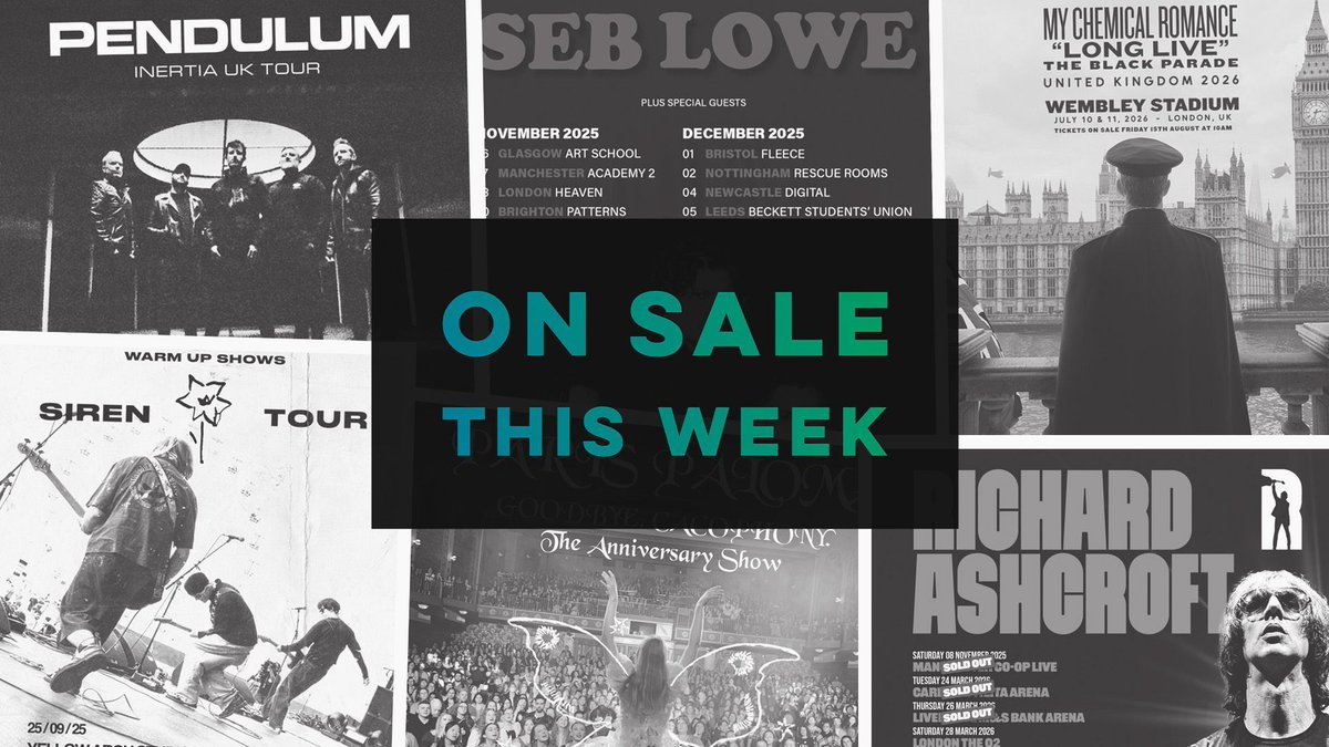 gigseekr (@gigseekr) on Twitter photo On sale this morning: <a href="/richardashcroft/">Richard Ashcroft</a>, <a href="/MCRofficial/">My Chemical Romance</a>, Paris Paloma, @pendulum and loads more 👇
gigseekr.com/on-sale-this-w… On sale this morning: <a href="/richardashcroft/">Richard Ashcroft</a>, <a href="/MCRofficial/">My Chemical Romance</a>, Paris Paloma, @pendulum and loads more 👇
gigseekr.com/on-sale-this-w…