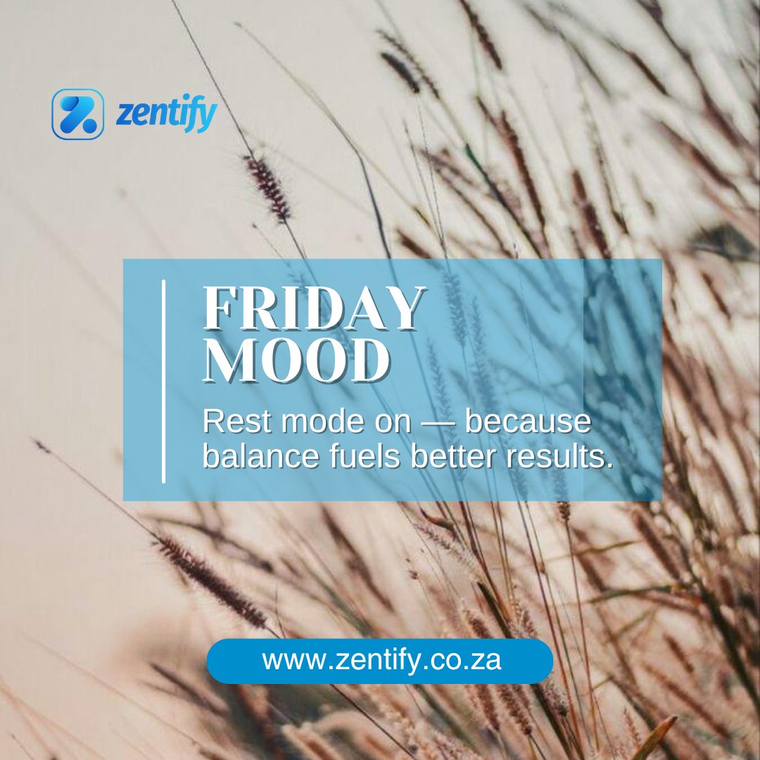 Zentify2520's tweet image. Follow us for more reminders to slow down and recharge right.

#FridayMode #ZentifyRest #WorkLifeBalance #WeekendReset