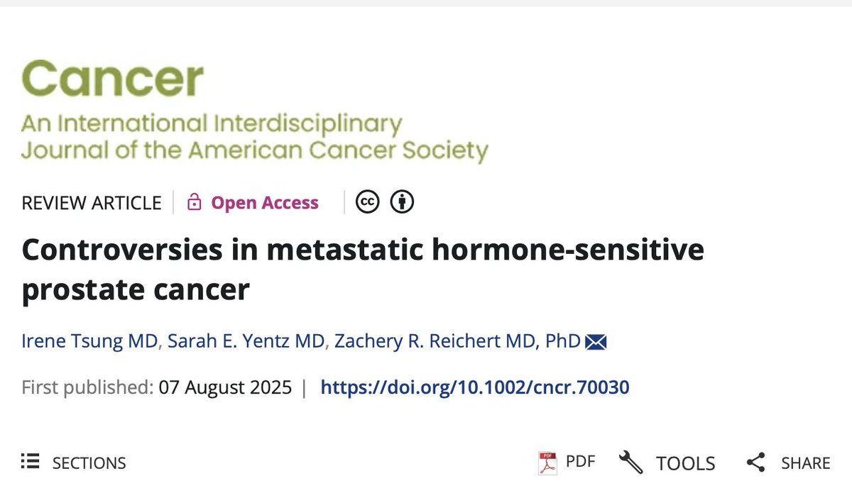 Advanced Prostate Cancer Consensus Conference (@apccc_lugano) on Twitter photo Controversies in metastatic hormone-sensitive prostate cancer
acsjournals.onlinelibrary.wiley.com/doi/10.1002/cn…
Metastatic hormone-sensitive #ProstateCancer (mHSPC) remains incurable, but advances in diagnostics and treatment are expanding management options. This review examines four key controversies: Controversies in metastatic hormone-sensitive prostate cancer
acsjournals.onlinelibrary.wiley.com/doi/10.1002/cn…
Metastatic hormone-sensitive #ProstateCancer (mHSPC) remains incurable, but advances in diagnostics and treatment are expanding management options. This review examines four key controversies: