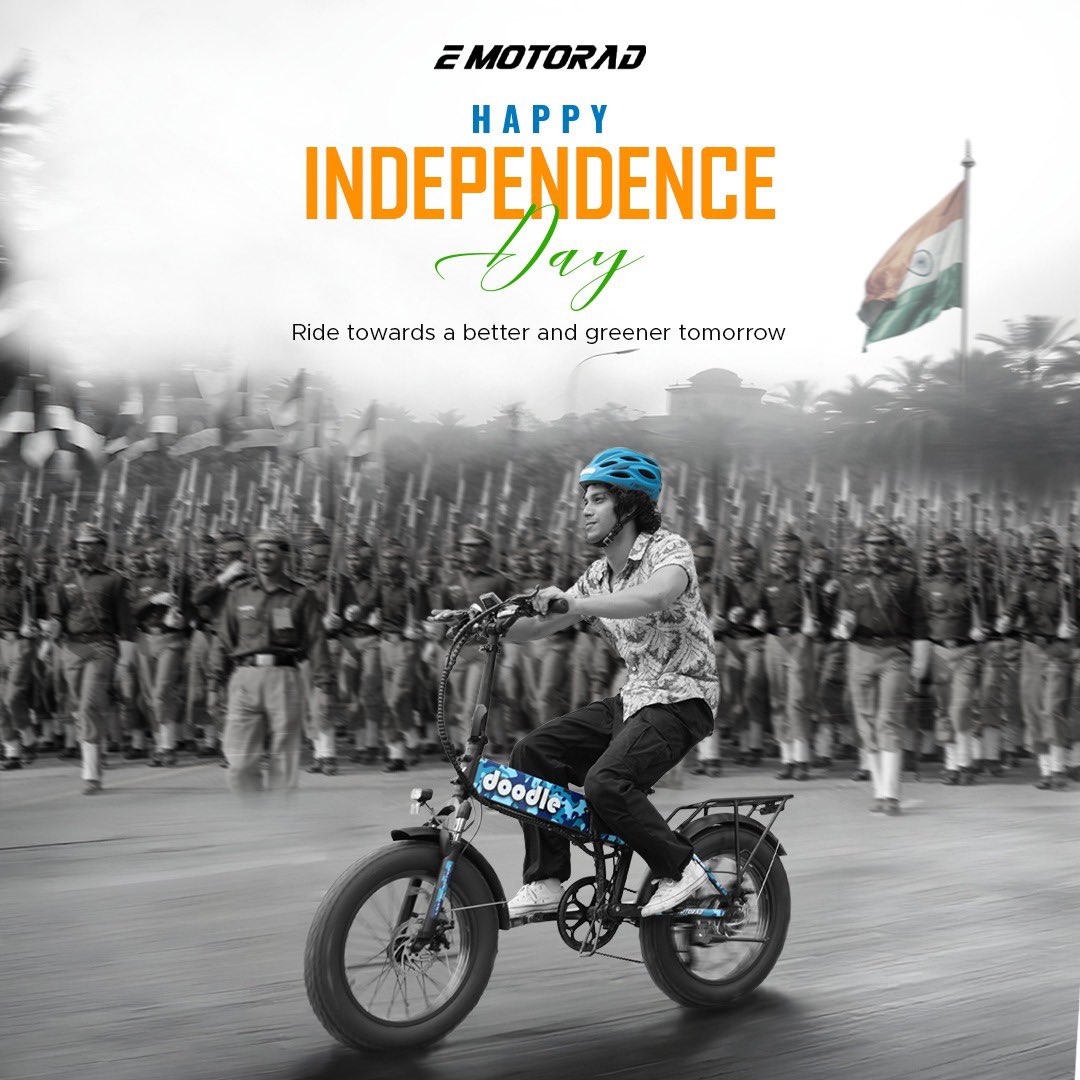 🇮🇳 2025: New India doesn’t wait for opportunities - we create them.

Tariffs tried to slow us down.
We shifted gears - now racing into Europe, Australia &amp; beyond. 🚴‍♂️💨

This Independence Day, we ride fearless.
We ride free.
We ride India. 🇮🇳
