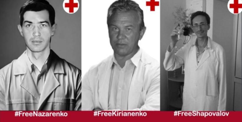 OlenaHalushka's tweet photo. Also, 3 Ukrainian doctors were released from russian captivity yesterday – Ihor Kiryanenko, Ihor Nazarenko and Yuriy Shapovalov. They were held hostages for 7+ yrs. Having serious health issues, now they are finally getting treatment.

A decade of global blindness.

📸 Hromadske. https://t.co/D02DpVo0mE