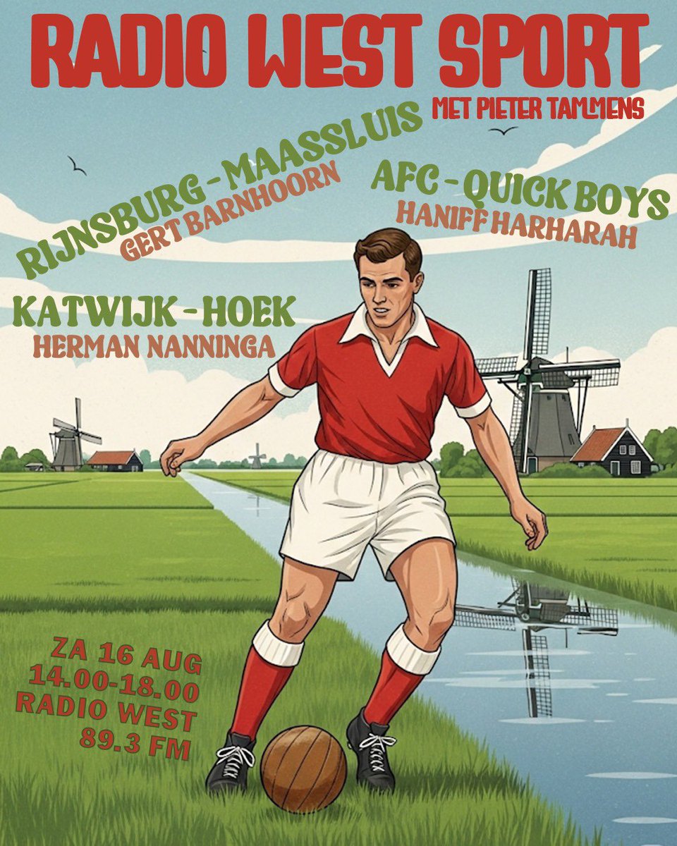 We gaan weer beginnen! <a href="/OmroepWestSport/">Omroep West Sport</a> op 📻📱💻 met liefde voor de bal!

Topamateurvoetbal op 89.3fm! We gaan weer de 2e en 3e divisie in iedere auto, huiskamer en voetbalkantine brengen. 

Morgen zijn we in Rijnsburg, Katwijk en Amsterdam. #Sportradio #TweedeDivisie #voetbal