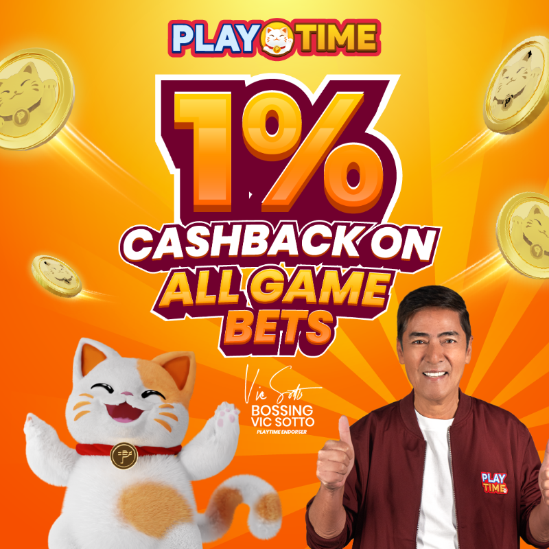 PTGamingph's tweet photo. Enjoy 1% cashback on All game bet
 every spin, every round, every time. 
Play smarter, win bigger!
