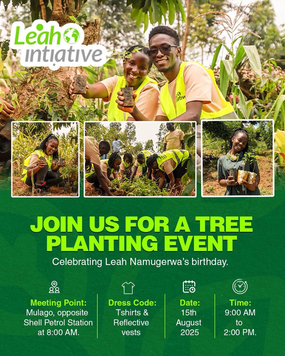 Leahinitiative0's tweet photo. 🎉 TODAY’S THE DAY!
We’re turning birthdays into green days in Katabi! 

When you plant a Birthday Tree, you’re not just marking another year you’re gifting life to the planet. 💚
Let’s dig in and celebrate growth in every form! 🌍
#BirthdayTrees #ClimateActionUG 🥳 https://t.co/owz2qOFjF8