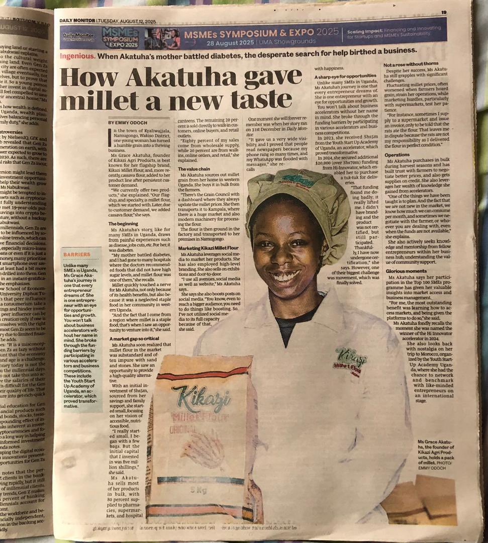 Einstein Rising (@einsteinrising) on Twitter photo Our #ST4A alumna, <a href="/GraceAkatuha/">Akatuha Grace๐บ๐ฌ</a> , is featured in this weekโs Daily Monitor (<a href="/DailyMonitor/">Daily Monitor</a>)!
Her ingenious story highlights how her mother's battle with diabetes inspired her to create a social business (<a href="/KikaziProducts/">KIKAZI PRODUCTS ๐บ๐ฌ</a> ), giving millet a new taste.
#Innovation #SocialImpact Our #ST4A alumna, <a href="/GraceAkatuha/">Akatuha Grace๐บ๐ฌ</a> , is featured in this weekโs Daily Monitor (<a href="/DailyMonitor/">Daily Monitor</a>)!
Her ingenious story highlights how her mother's battle with diabetes inspired her to create a social business (<a href="/KikaziProducts/">KIKAZI PRODUCTS ๐บ๐ฌ</a> ), giving millet a new taste.
#Innovation #SocialImpact