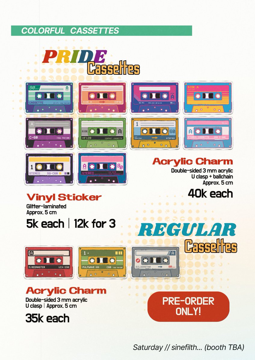 [💙🔁 appreciated, thank you!]

Hello! I'm opening batch 1 pickup pre-orders for Comifuro 21 🛒✨

📍 sinefilth... (Saturday, booth number TBA)
🗓️ 15 — 25 August 2025
💿 Originals
🔗 forms.gle/oSDTPirSsw1FmR…

#CF21 #CF21Catalogue #CFXXI