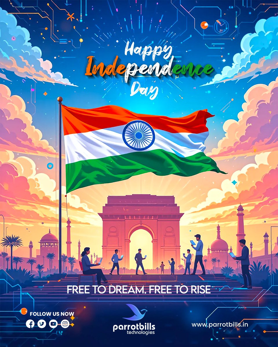 ParrotbillsTech's tweet photo. Free to dream. Free to rise 🇮🇳
#IndependenceDay #IndependenceDayIndia #Independence #parrotbills #technology https://t.co/zY3fjhF18q