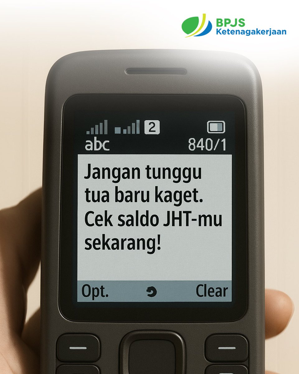 BPJSTKinfo's tweet photo. Mending tau sekarang daripada nyesel pas waktunya tiba. 🫣

📲Download Aplikasi Jamsostek Mobile (JMO) sekarang agar saldo JHT-mu terpantau secara berkala!
#AndaiTauDuluan
#KerjaKerasBebasCemas #BPJSKetenagakerjaan https://t.co/mQqkXV5zY7