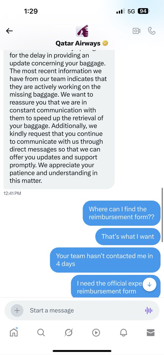MariaShumusti's tweet image. How is @qatarairways processing a claim I haven’t submitted? 🤔 literally not a single correspondence from the baggage support team in over 4 days since my luggage went missing?….