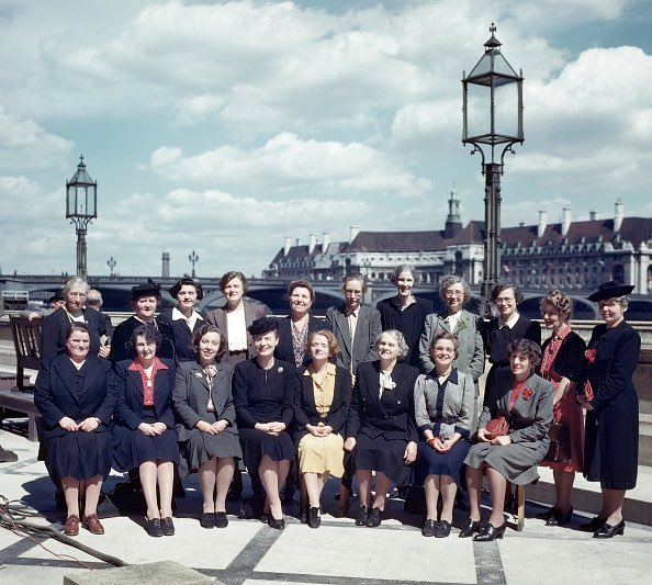 #OTD 1945. State Opening of Parliament. Labour's new intake of women MPs

Back L to R: Ganley, Wills, Lee, Nichol, Manning, Colman, Noel-Buxton, Shaw, Paton, Mann and Middleton. 

Front: Braddock, Ridealgh, Bacon, Edith Summerskill, Wilkinson, Adamson, Herbison and Ayrton-Gould