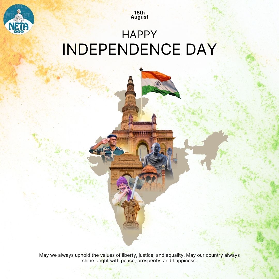 Netahub's tweet photo. Freedom is not just a right, it’s a responsibility. On this Independence Day, let’s remember the sacrifices, honor the heroes, and work together for a stronger, united India. Jai Hind! 🇮🇳✨
.
.
#IndependenceDay #ProudToBeIndian #JaiHind #VandeMataram #Freedom #IndianPride #Unity https://t.co/5jv52LTPtW