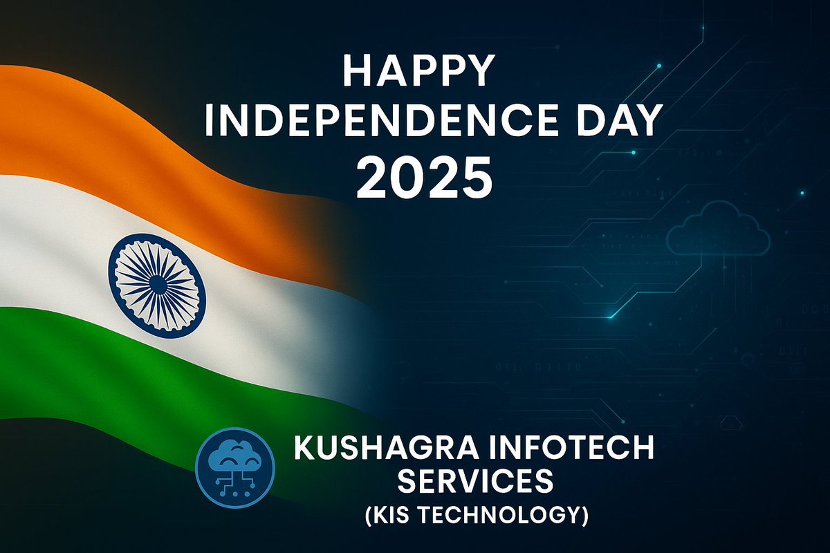 technologykis's tweet image. Happy Independence Day 2025!
Honoring the courage of our past, innovating for the future.
Let’s build a free, united, and digitally empowered India. 💡🌏
Kushagra Infotech Services (KIS Technology)
#IndependenceDay #DigitalIndia #KISTechnology #TechForIndia #August15