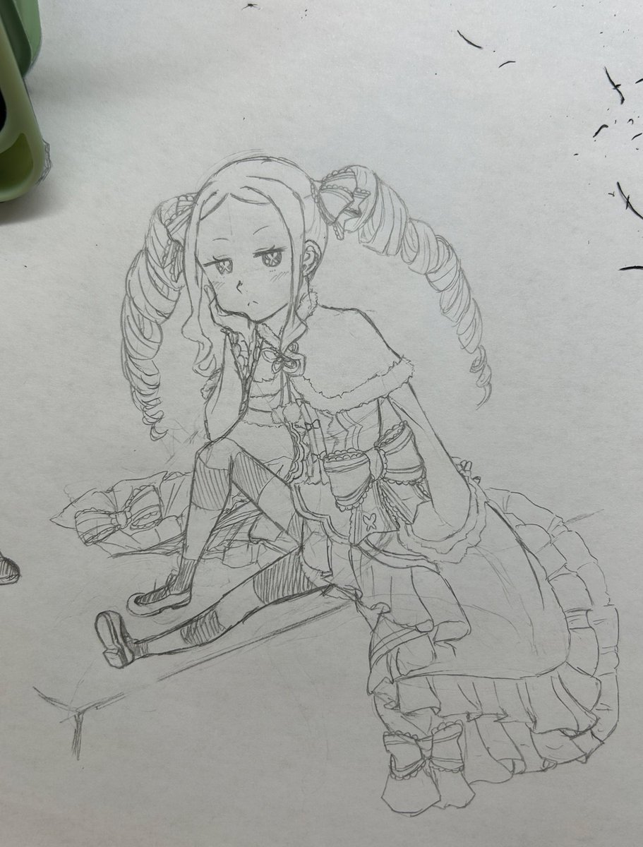 ベア子の服難しすぎるー
てか最初は正面から描けよ！！！なんで座らせた！？