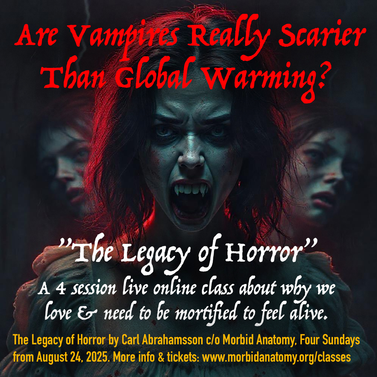 Do you have your ticket for my new class The Legacy of Horror?

morbidanatomy.org/classes/p/the-…

”These films do not offer the comfort of resolution. The monsters are not slain. The characters are not healed. Instead, they emphasize the persistence of suffering—and the thin line between