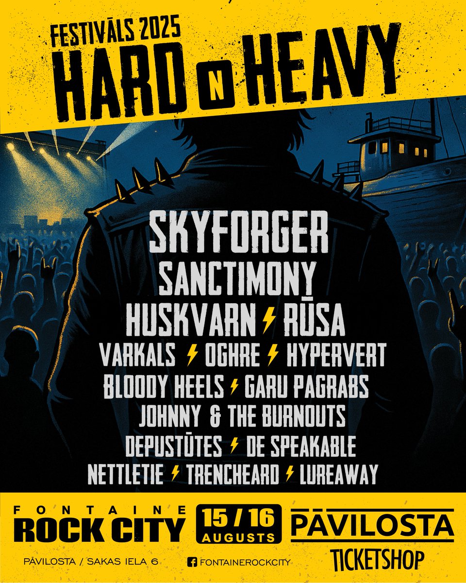 skyforger's tweet photo. Šodien Pāvilostā sākas ikgadējais "Hard N Heavy" festivāls, kas notiks pēdējo reizi! Skyforger uzstāsies sestdien 16. augustā. 

Biļetes: https://t.co/xbnn53v8ds

Vairāk lasiet:
https://t.co/8EYMWaPBR3

@DelfiLV #skyforger #fontainerockcity https://t.co/NVNk67ghPo