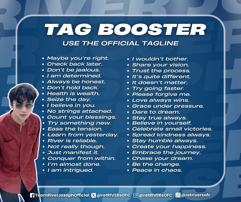 Tag Booster Two

Goal: five hundred replies.

RIVERWAVES AT KCC