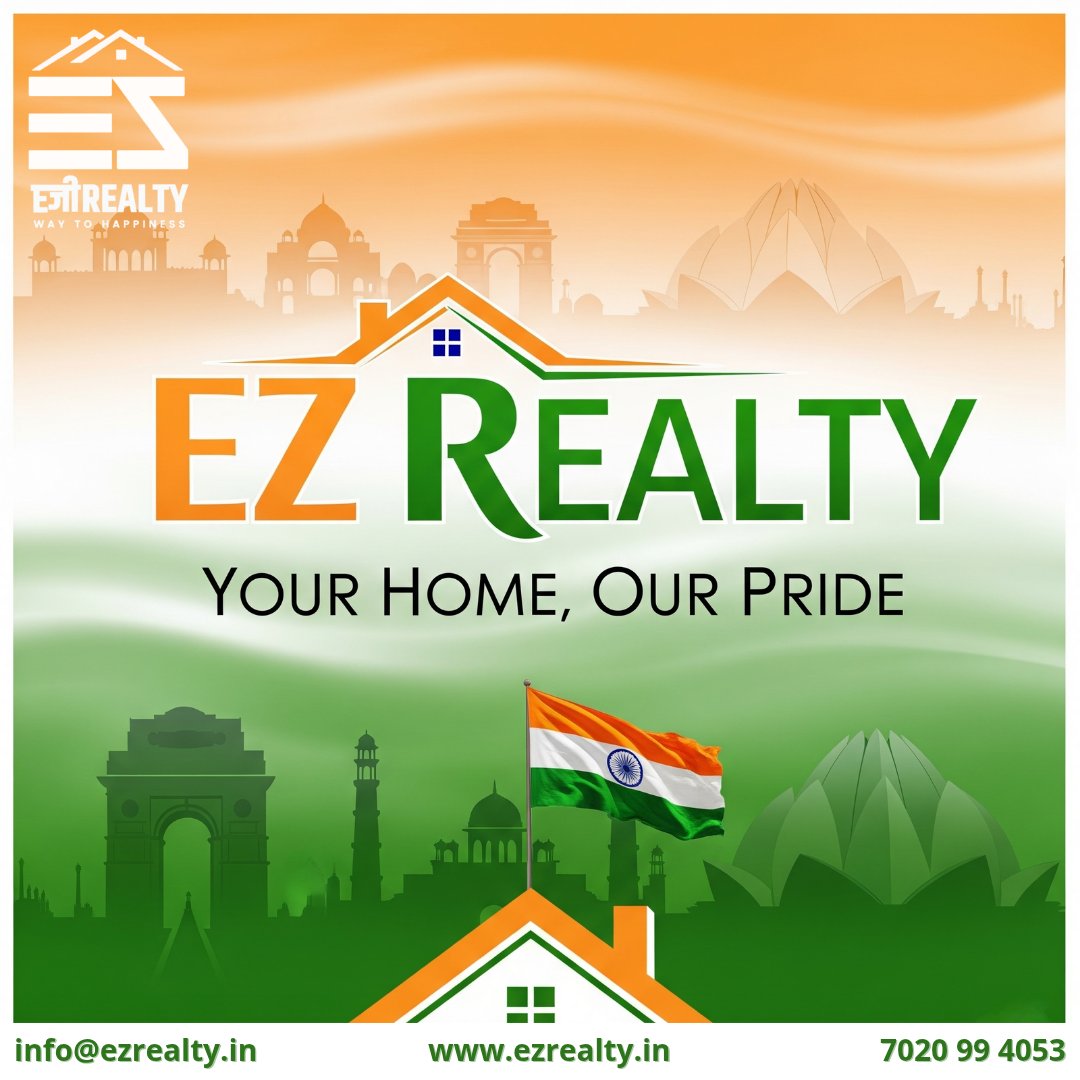 EZRealtyIndia's tweet photo. 🇮🇳 Freedom wasn’t free — it was earned.

This 15th August, let’s remember:
🏠 A nation is built by its people.
🏡 A home is built by your choices.

Eजी Realty — Your Home, Our Pride.
Where freedom meets foundation. https://t.co/dPhtiSX2Ly