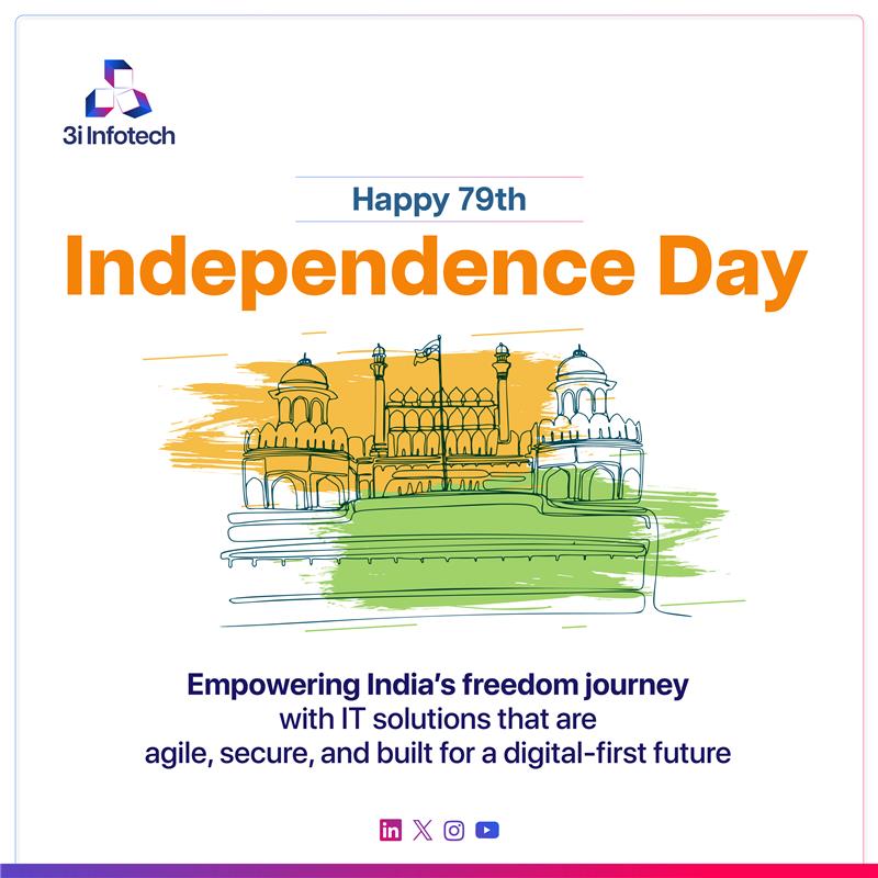 This #IndependenceDay, we honor freedom by driving India’s digital-first future; with secure, agile, and intelligent IT solutions.

#DigitalIndia #AgileSecureIntelligent #3iInfotech