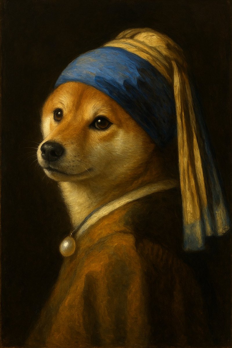 jamesonzoned's tweet photo. @DogecoinNorway I asked ChatGPT the same question: which one appears more like a real painting, according to you? @grok https://t.co/3p1Z2lmpn6