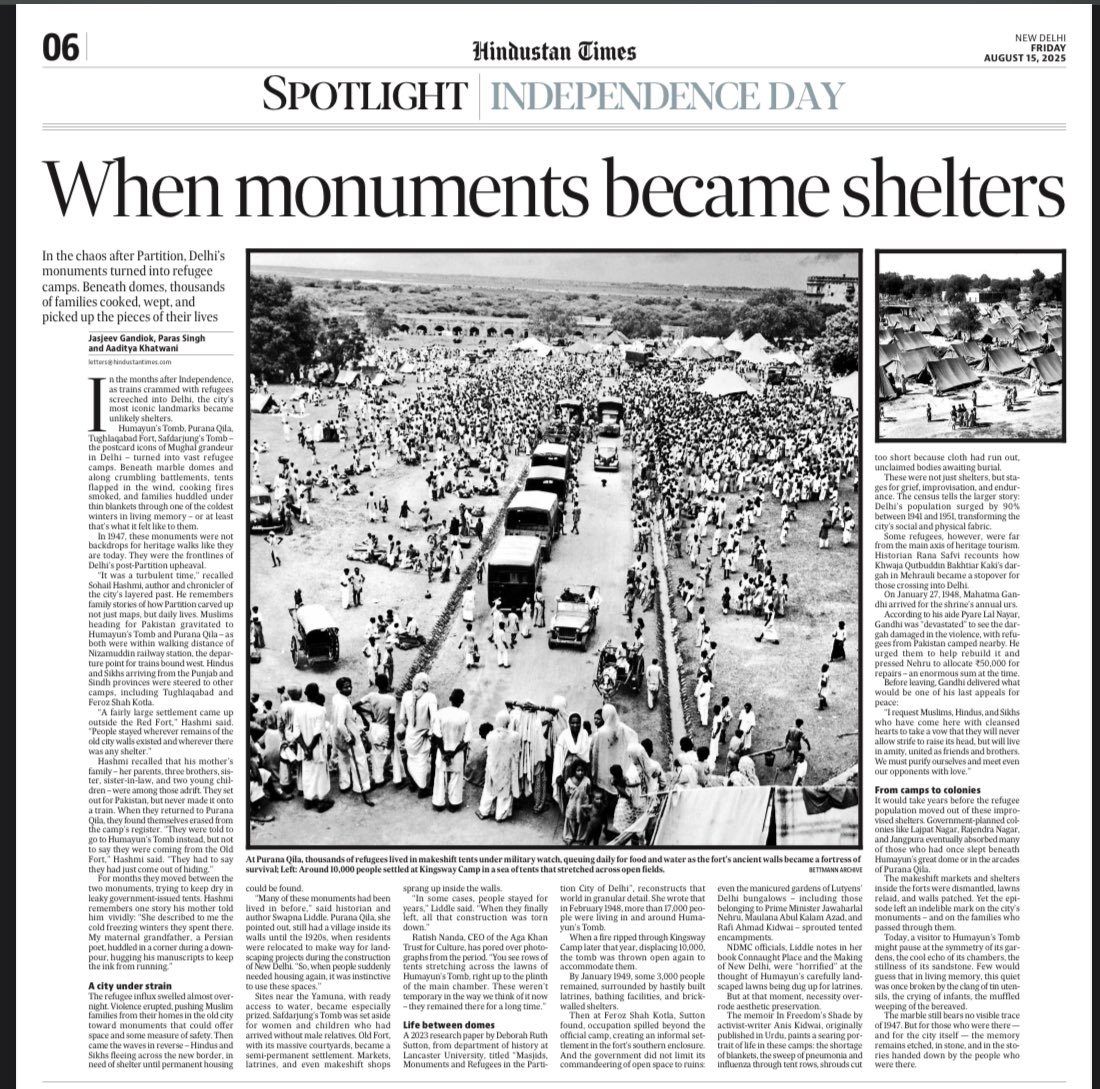 Delhi's popular, instagrammable monuments looked quite different in 1947, post Independence - for they became homes to refugees from both sides. Several called these monuments their home, for months on end. Read our special story for #IndependenceDay #IndependenceDayIndia
