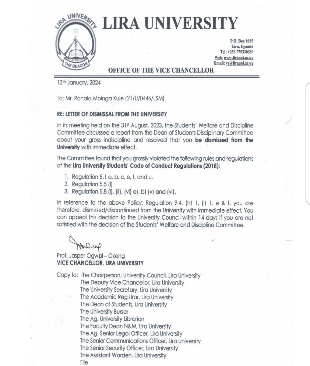 Dr.Agaba Bridge Murokole (@agaba_bridge) on Twitter photo As the next 1st National Vice Chairperson <a href="/NRMOnline/">NRM Party</a>, I strongly condemn the dismissal of <a href="/LIRA_UNIVERSITY/">liraUniversity</a> Guild Speaker <a href="/KuleRonaldMbing/">The Influence Kule 🇺🇬🇰🇪🇹🇿🇧🇫</a>. We need to inspire bold leaders in NRM, so institutions shouldn't silence their accountability questions
#JusticeForKule As the next 1st National Vice Chairperson <a href="/NRMOnline/">NRM Party</a>, I strongly condemn the dismissal of <a href="/LIRA_UNIVERSITY/">liraUniversity</a> Guild Speaker <a href="/KuleRonaldMbing/">The Influence Kule 🇺🇬🇰🇪🇹🇿🇧🇫</a>. We need to inspire bold leaders in NRM, so institutions shouldn't silence their accountability questions
#JusticeForKule