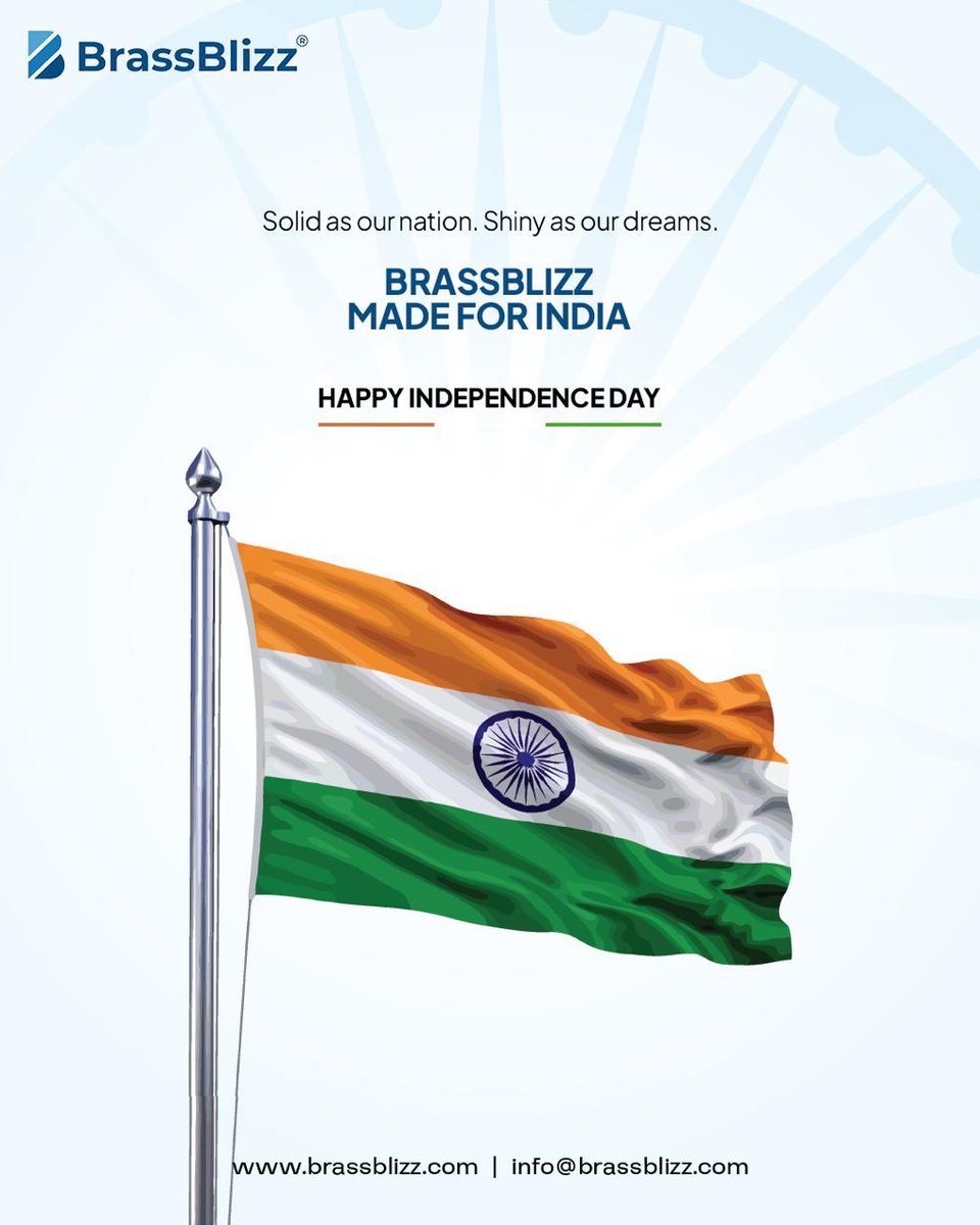 brassblizz's tweet photo. 🇮🇳 Engineering Freedom. Building the Future.
From the strength of brass to the spirit of India—BrassBlizz celebrates our nation’s independence and progress.

Happy 79th Independence Day!
#IndependenceDay #BrassBlizz #MakeInIndia #EngineeringExcellence #jaihindjaibharat https://t.co/fizeOrDHXG