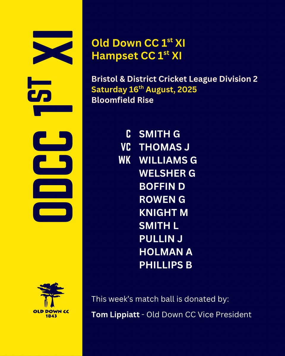 ODCC 1st XI vs <a href="/HampsetCC/">Hampset Cricket Club</a> 1st XI at Bloomfield Rise @ 1PM tomorrow! #UpTheDown #SupportLocal #Cricket