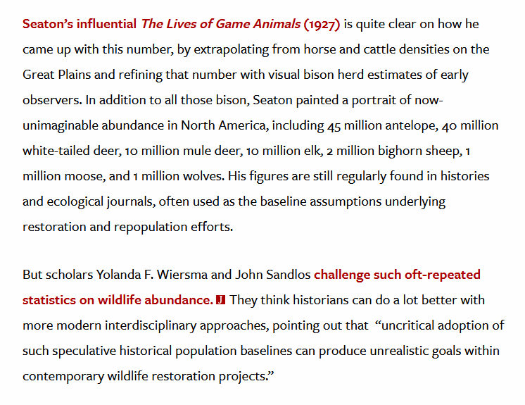 prpaschka's tweet photo. @RizomaSchool @serraotweets Tell me where I'm wrong: (30 million bison * 1400 lb) + ( 100 million deer (generous) * 200 lb) * 50% dressing/processing loss = 31 billion lbs edible pre-colonial meat

https://t.co/nUi5GHY0gd
https://t.co/tEUzVXlzWq
https://t.co/rTi8NKdEUo
https://t.co/PwaJelpwlk https://t.co/S0UDEGAmcy