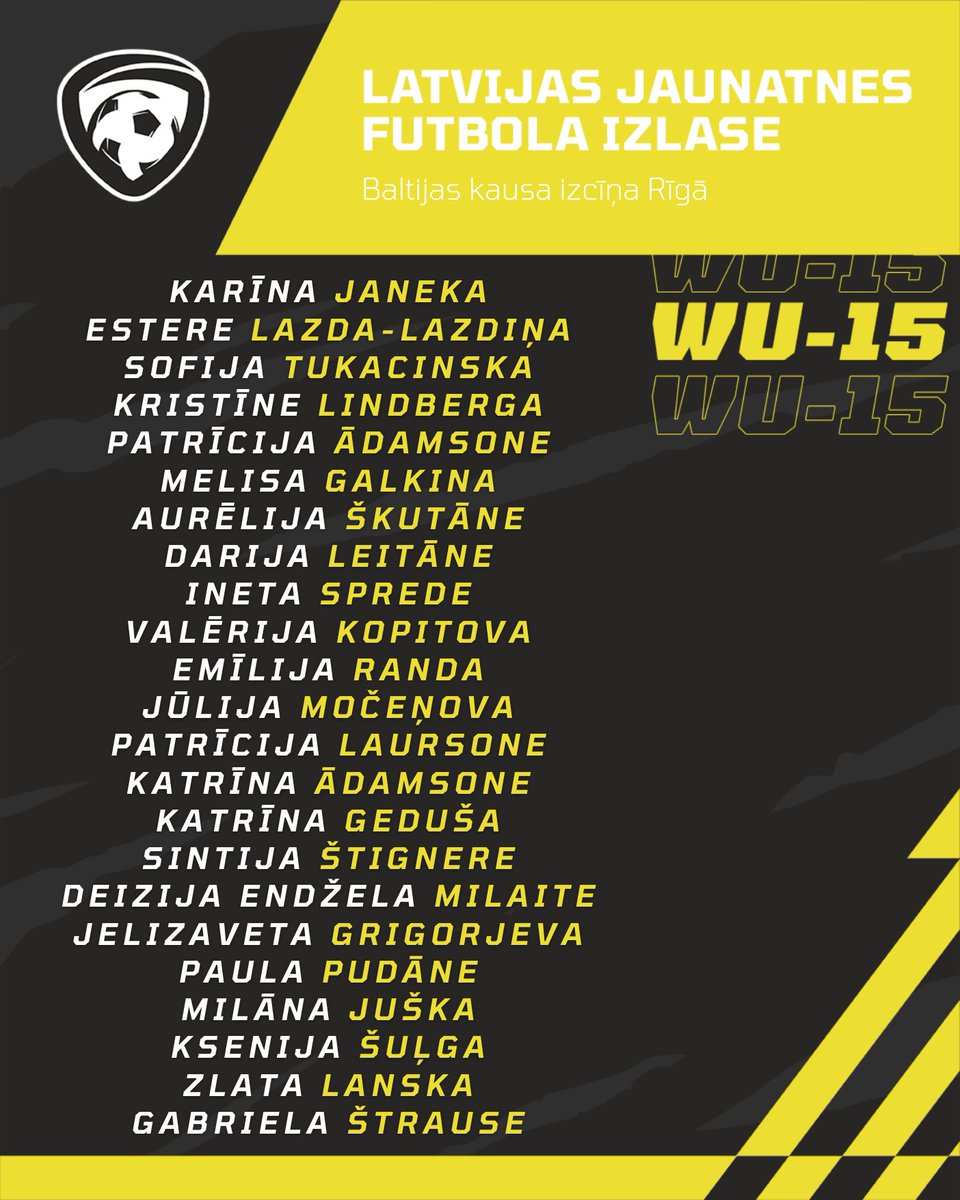 🇱🇻🆚🇫🇴🇪🇪🇱🇹 Latvijas WU-15 izlases meitenes savu līdzjutēju priekšā cīnīsies par Baltijas kausu. Visi mači notiks Jāņa Skredeļa stadionā Rīgā, ieeja bez maksas.

▶️ lff.lv/zinas/18442/sa…