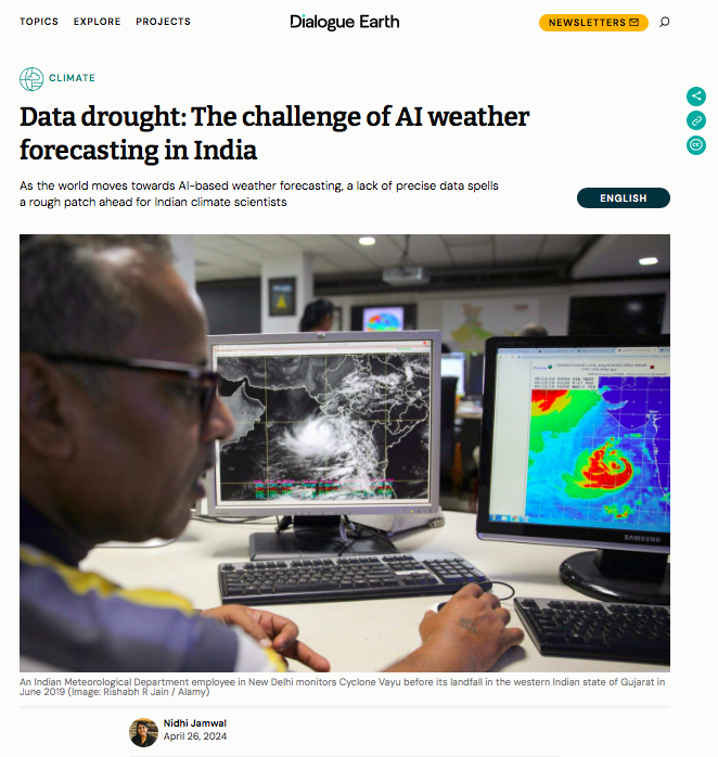 Nidhi Jamwal (@jamwalnidhi) on Twitter photo “In India, we have good data sets on rainfall, temperature, humidity, wind speed, which are the basic meteorological parameters. However, we don’t have adequate data over the Himalayas and hardly any data to work on GLOFs.” Dr <a href="/rajeevan61/">Madhavan Rajeevan</a> told me last year for this story👇 “In India, we have good data sets on rainfall, temperature, humidity, wind speed, which are the basic meteorological parameters. However, we don’t have adequate data over the Himalayas and hardly any data to work on GLOFs.” Dr <a href="/rajeevan61/">Madhavan Rajeevan</a> told me last year for this story👇