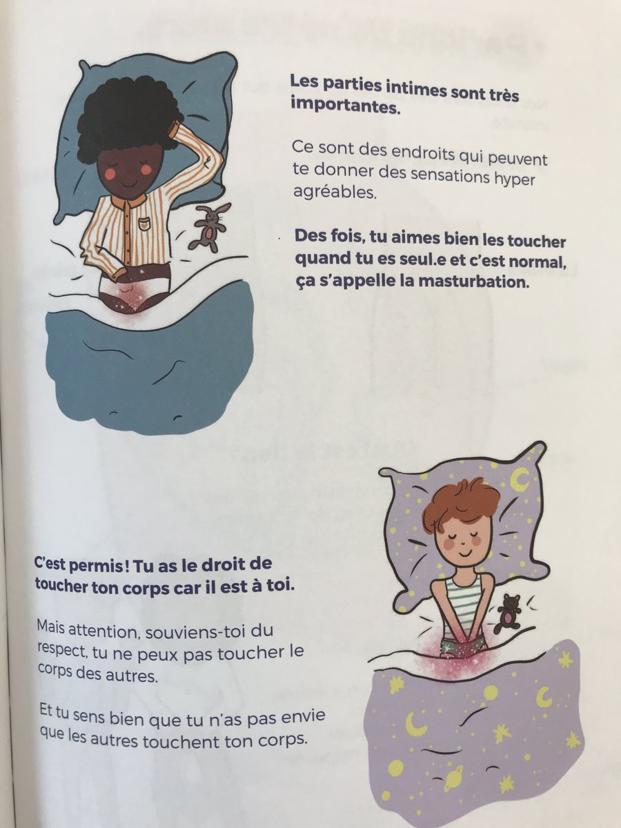 soseducation's tweet photo. 🚨ALERTE sur cet ouvrage idéologique à partir de 4 ans🚨

👉 Termes et dessins inappropriés autour de l'excitation, la masturbation, l'orientation sexuelle… 
🔍 Promotion LGBTQUIA+ avec un garçon à l'apparence féminine et une fille à l'apparence masculine en train de faire pipi debout
🚩 Un dessin de culotte pleine de sang
⛔ Des enfants qui se masturbent dans leur lit

Recommandé dès 4 ans (voir couverture)
#evars #protégeonslesenfants #transgenrisme #idéologiedugenre @MamansLouves
