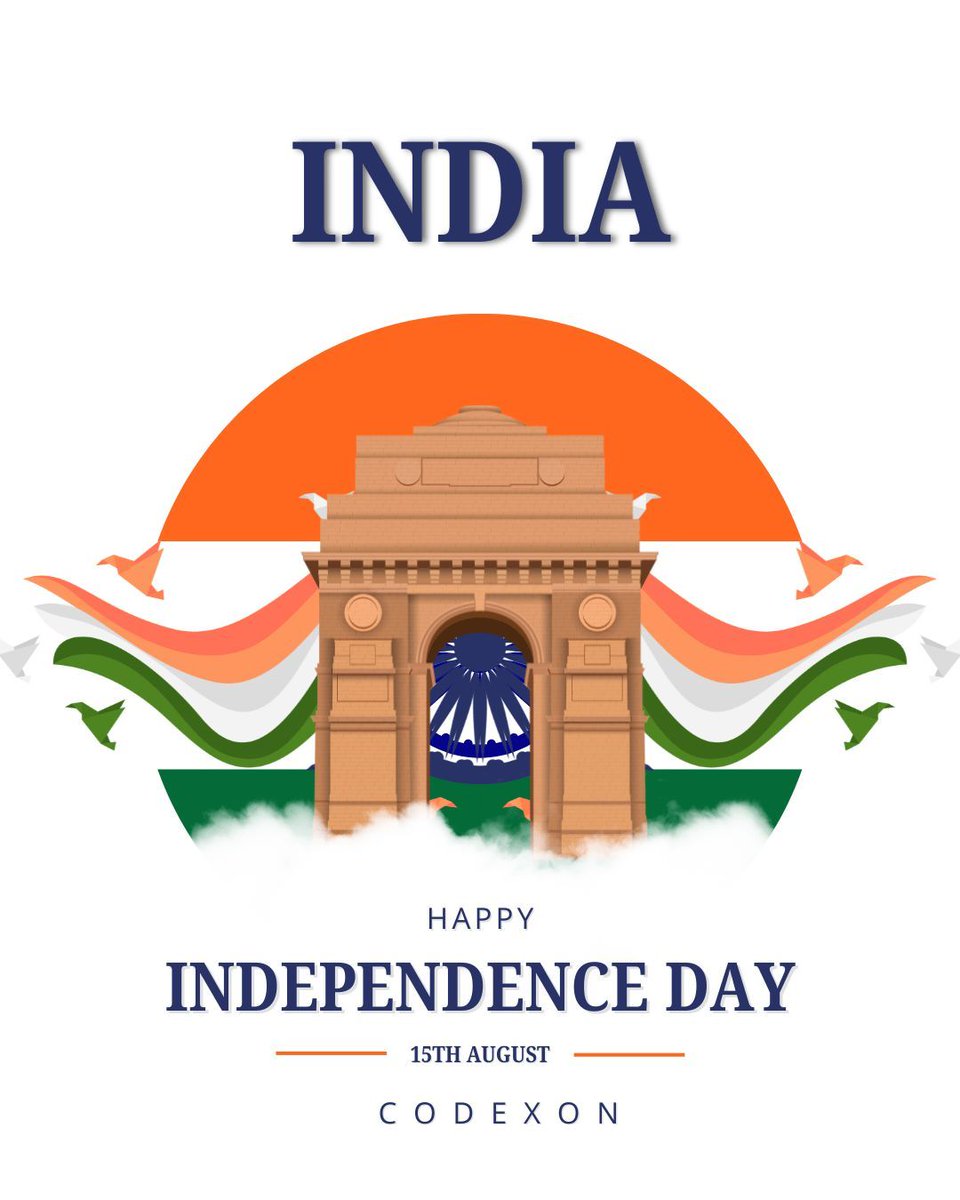 Codexon_tech's tweet image. Wishing everyone a very Happy Independence Day!
On this proud day, Codexon extends heartfelt greetings to all. Let’s unite to shape a stronger, innovative, and self-reliant India. 

#VandeMataram #AzadiKaAmritMahotsav #Codexon #IndiaIndependenceDay #IndependenceDay2025